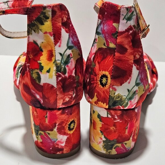 Betsey Johnson Floral Block Heel Dress Heels Women’s 6.5 Ankle Strap - Picture 4 of 11